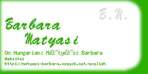 barbara matyasi business card